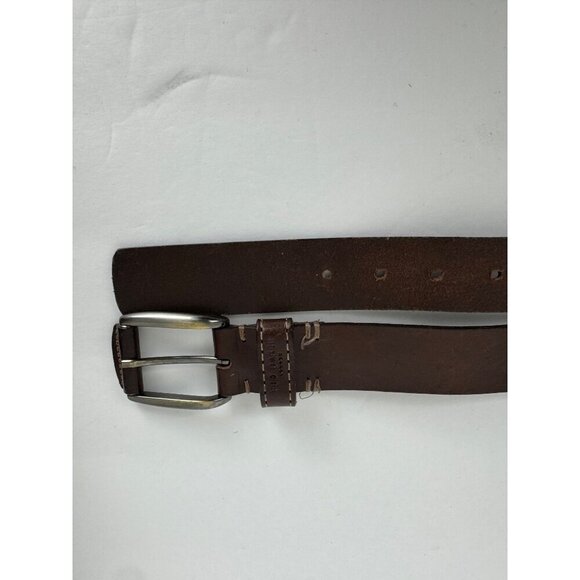 Ted Baker Brown Leather Belt Men's 38in Made in Italy Classic Closet Staple - Picture 3 of 11